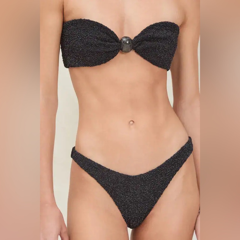DEVON WINDSOR Black Sparkle Bikini